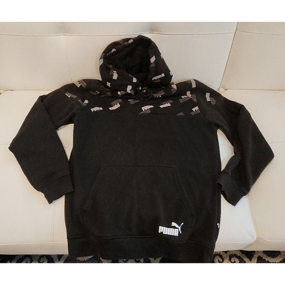 PUMA Athletic Sweatshirt‎ Mens Hoodie Power AOP Logo Sports Hooded Size Small - Picture 1 of 8